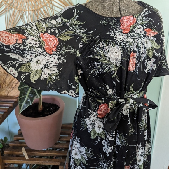 80s Vintage Floral Dress - Picture 3 of 9